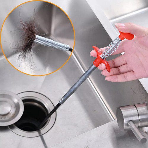 Stainless Steel Hair Catching Drain Cleaner Wire Spring Sink Cleaning Stick Big Size 160cm