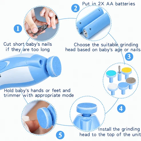 Baby Nail Trimmer – Gentle 6-in-1 Electric Nail Care