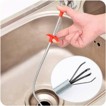 Stainless Steel Hair Catching Drain Cleaner Wire Spring Sink Cleaning Stick Big Size 160cm